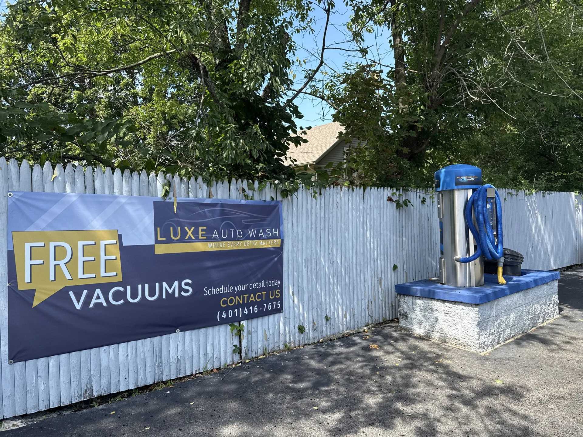 Free vacuum stations at Luxe Auto Wash in Johnston, RI